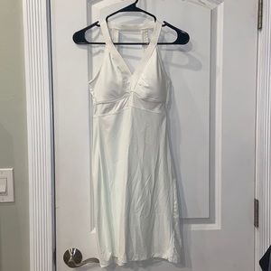 vneck swim material white dress